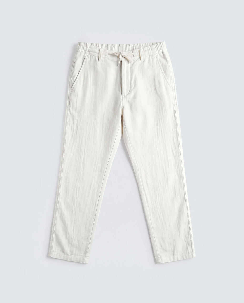 Rare Rabbit Men's Pastor-Ss26 Off White Cotton Fabric Regular Fit Drawstring Plain Trouser