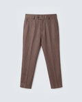Rare Rabbit Men's Post Brown Cotton Blend Fabric Regular Fit Plain Trouser