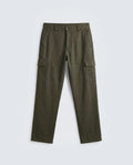 Rare Rabbit Men's Presso-Aw26 Olive Cotton Fabric Regular Fit Plain Cargo Trouser
