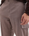 Rare Rabbit Men's Haxlr-B Dusky Brown Cotton Blend Fabric Regular Fit Plain Cargo Trouser