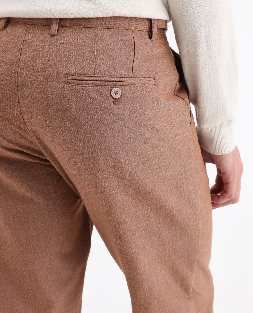 Rare Rabbit Men's Horon Rust Polyester Blend Plain Baggy Fit Trouser