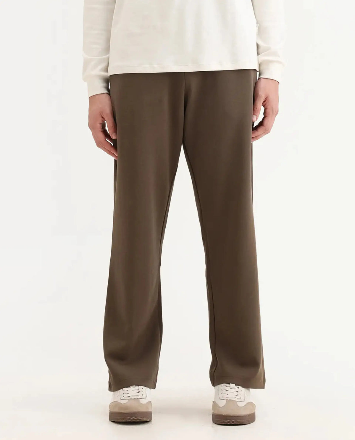 Rare Rabbit Men's Dalton Grey Cotton Blend Plain Baggy Fit Trouser