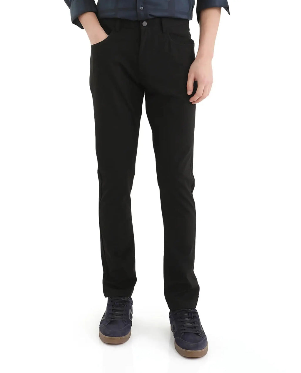 Rare Rabbit Men's Polyester Blend Plain Regular Fit Trouser