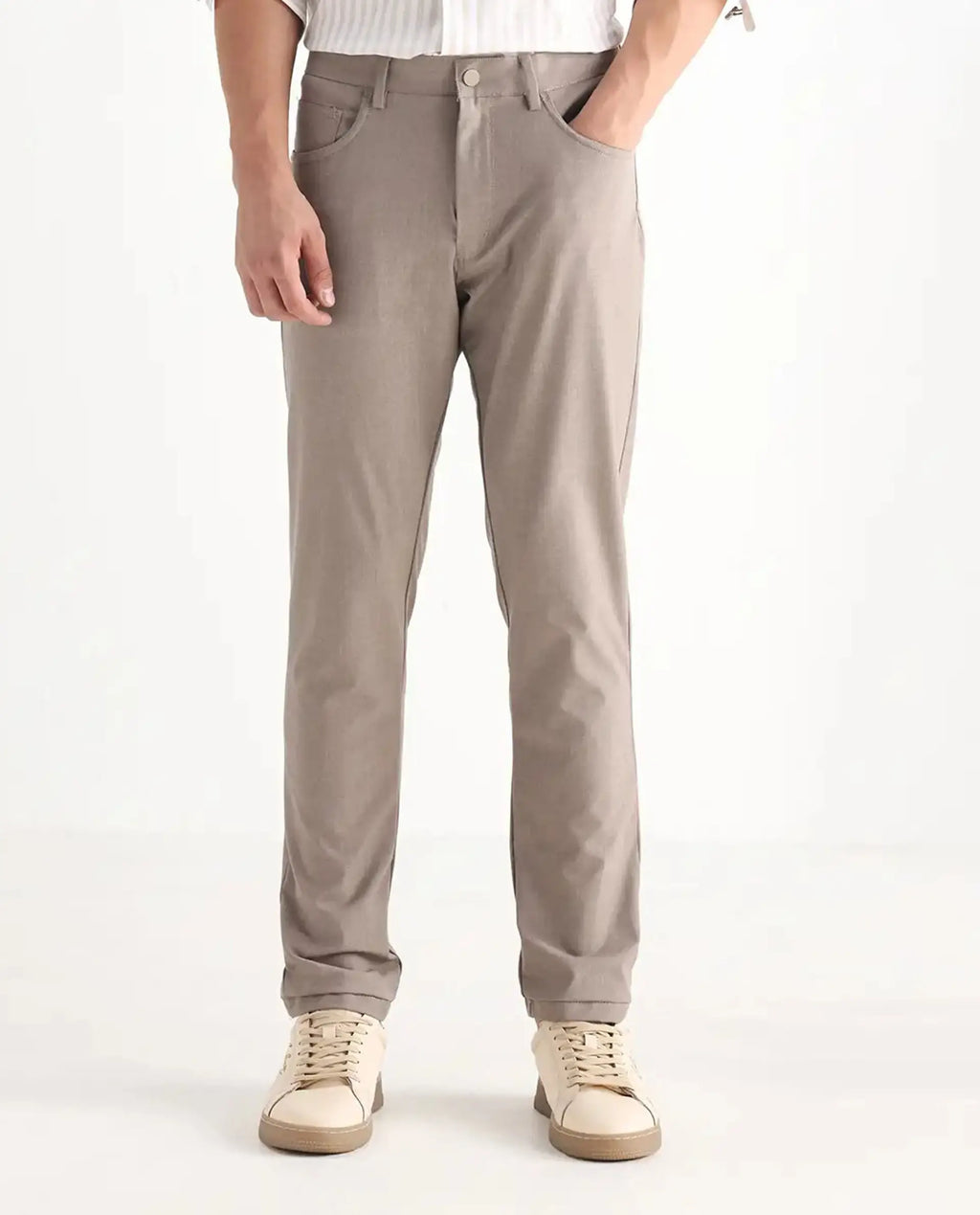 Rare Rabbit Men's Polyester Blend Plain Regular Fit Trouser