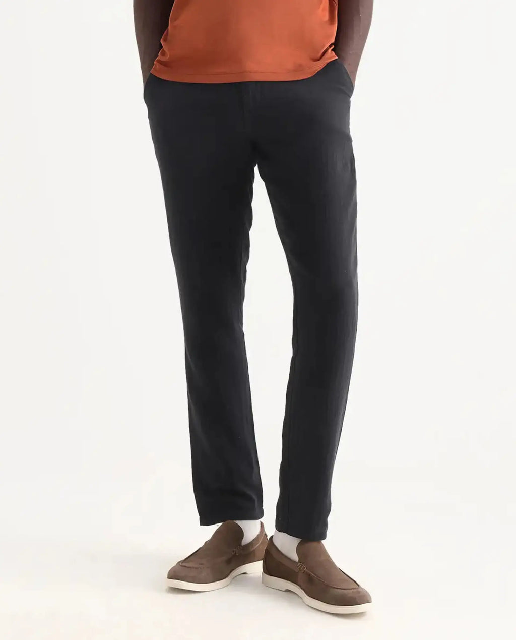 Rare Rabbit Men's Pastor-3 Black Cotton Plain Regular Fit Trouser