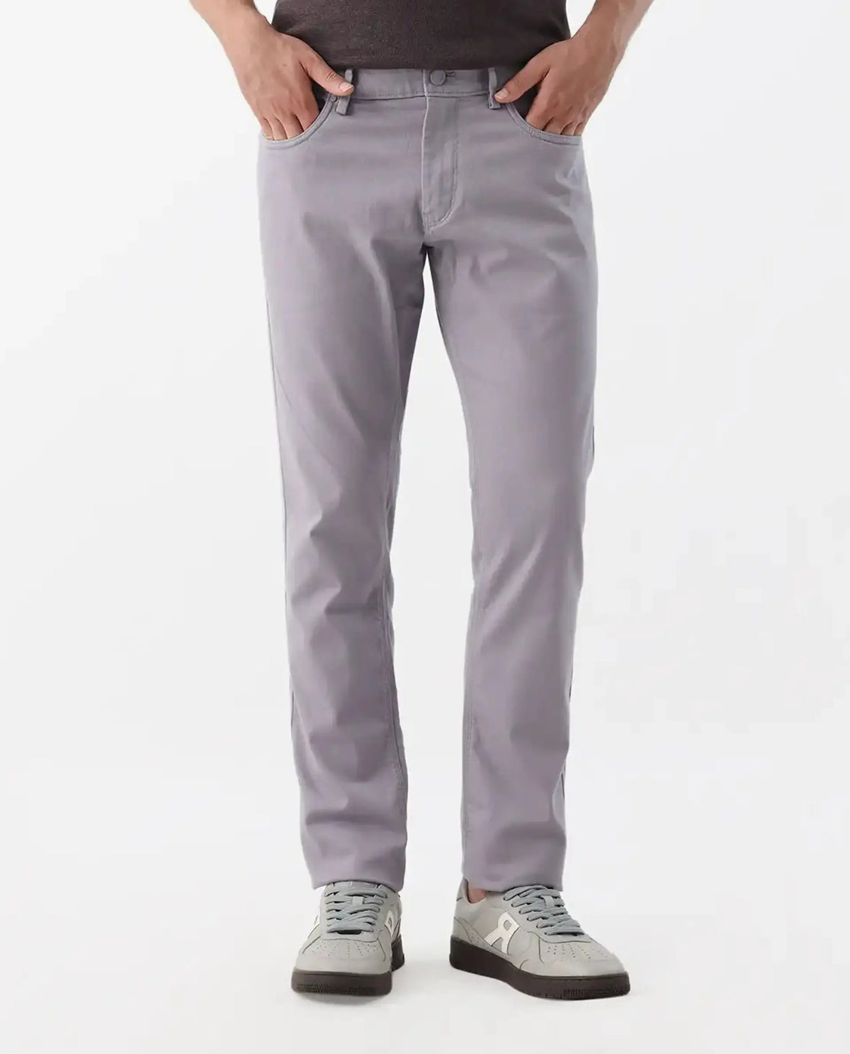 Rare Rabbit Men's Spoke -24 Pastel Purple Linen Blend Plain Regular Fit Trouser