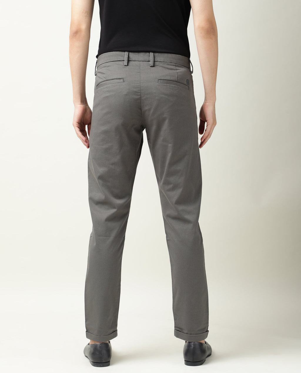 Rare Rabbit Men's Aps Green Cotton Plain Regular Fit Trouser