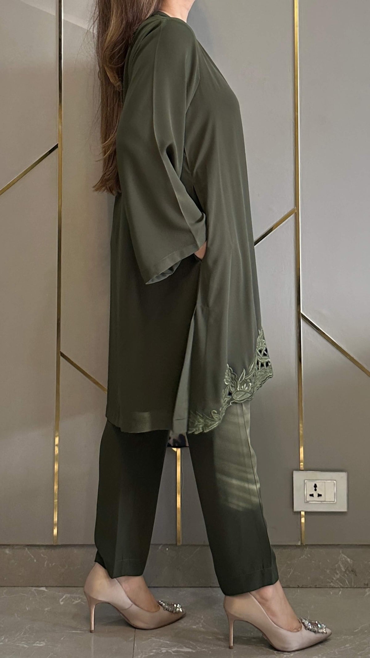Olive Green Zoya Co-ord Set