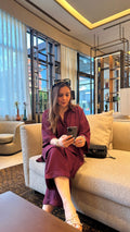 Wine Red Linen Co-ord Set