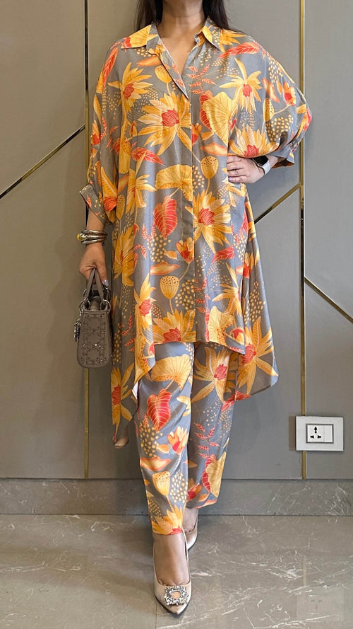Marbella Grey Printed Co-ord Set