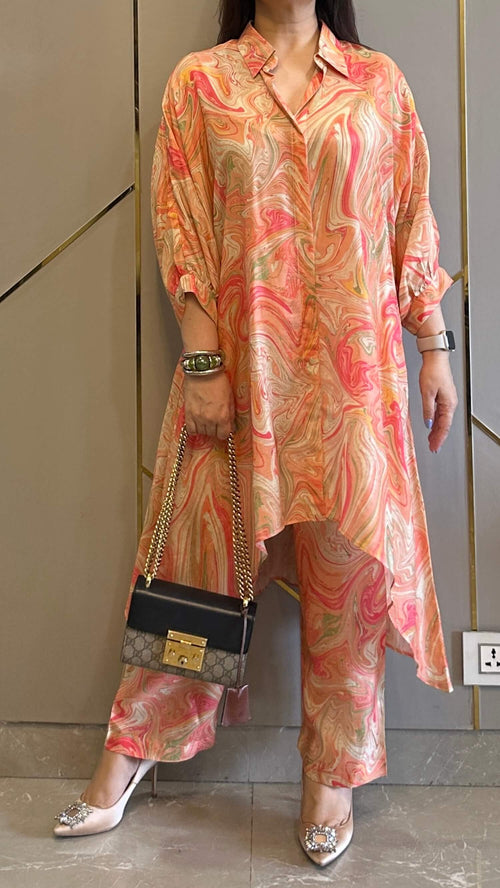 Marbella Peach Printed Co-ord Set