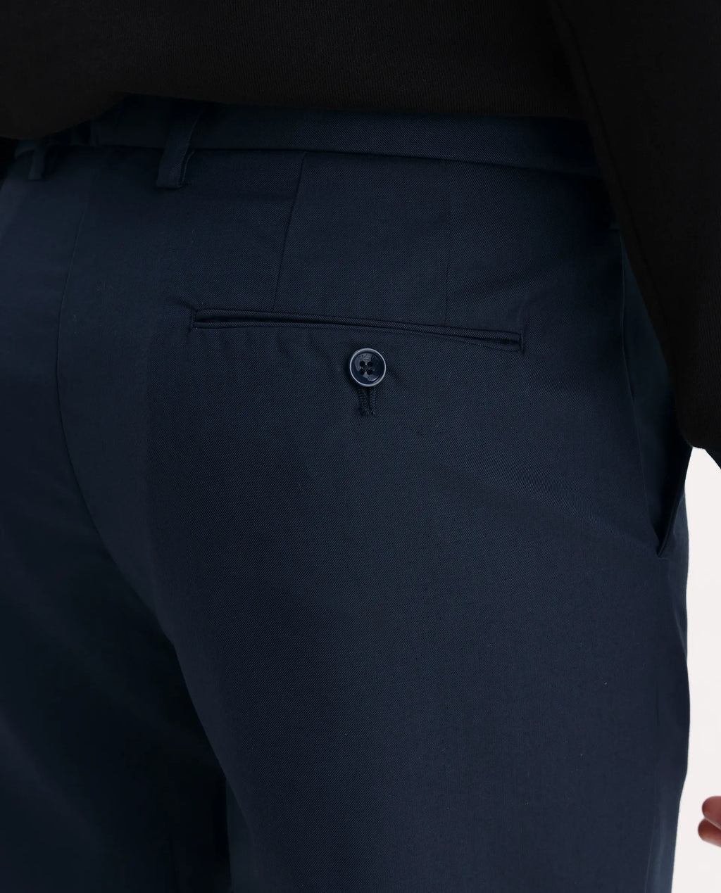 Rare Rabbit Men's Ital Navy Viscose Blend Plain Regular Fit Trouser