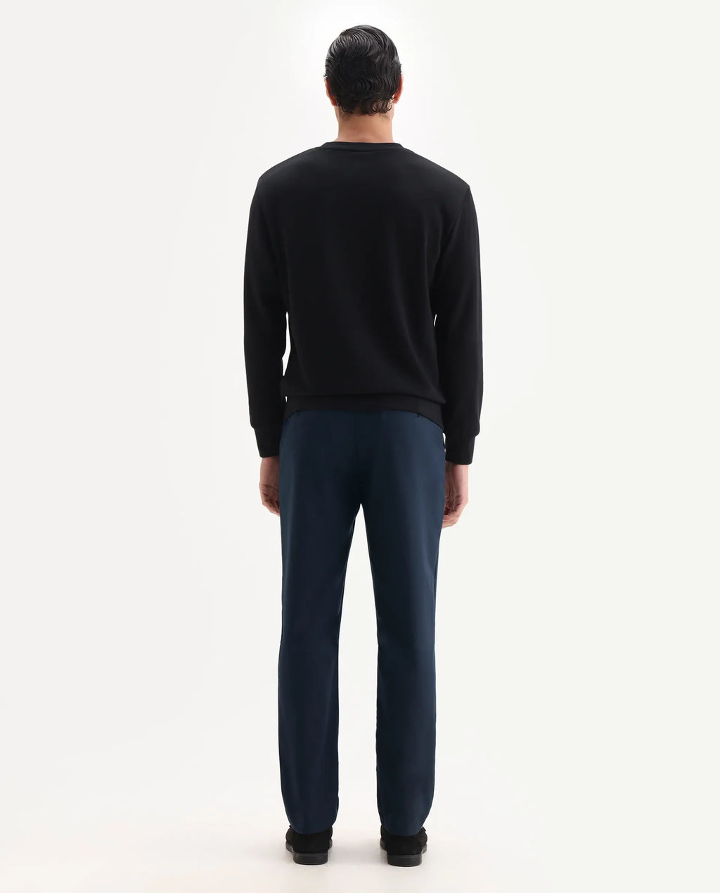 Rare Rabbit Men's Ital Navy Viscose Blend Plain Regular Fit Trouser