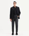 Rare Rabbit Men's Jorin Dark Grey Viscose Blend Plain Relaxed Fit Trouser