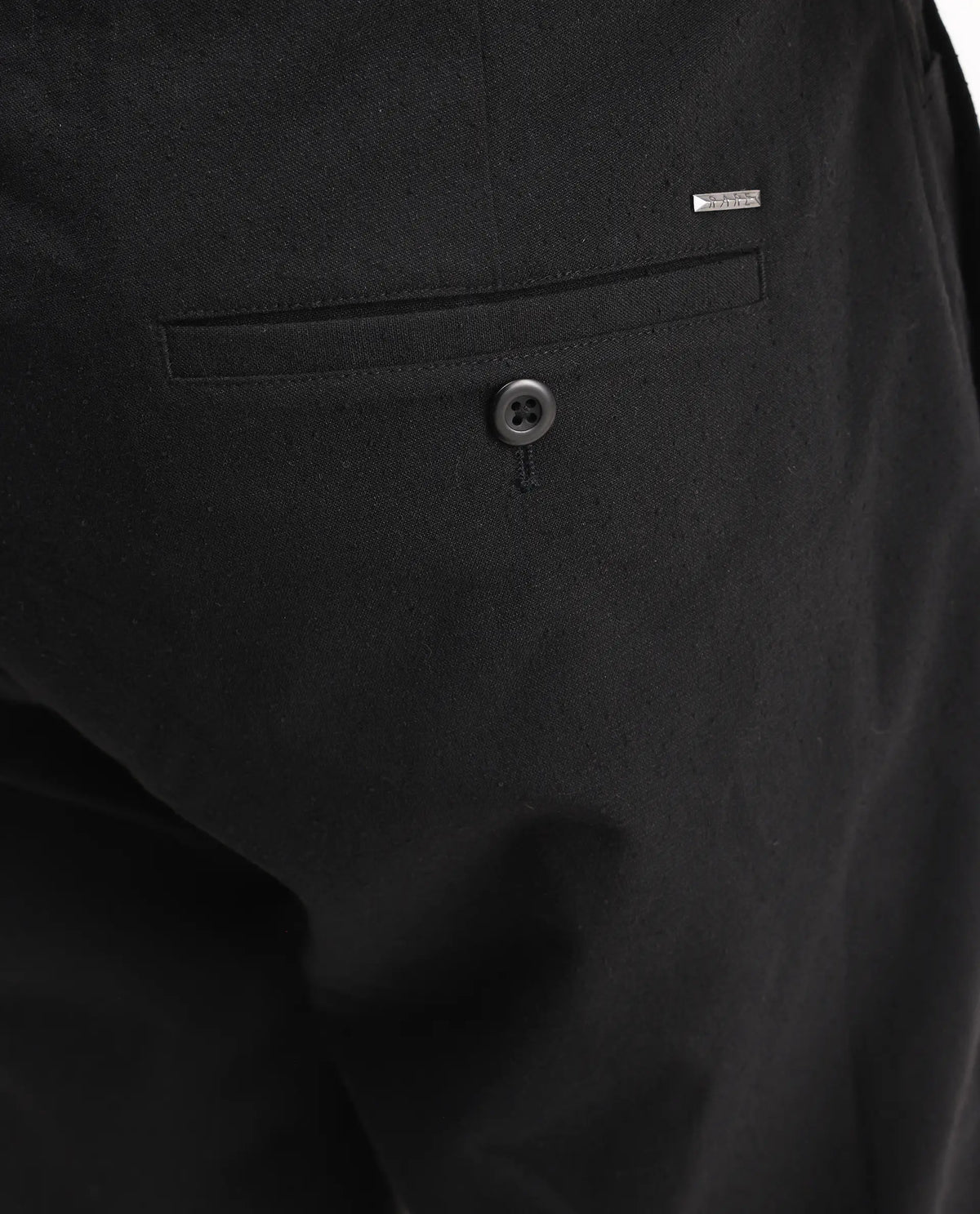 Rare Rabbit Men's Kikos-B Black Polyester Plain Regular Fit Trouser
