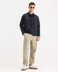 Rare Rabbit Men's Korb Beige Cotton Blend Plain Relaxed Fit Trouser
