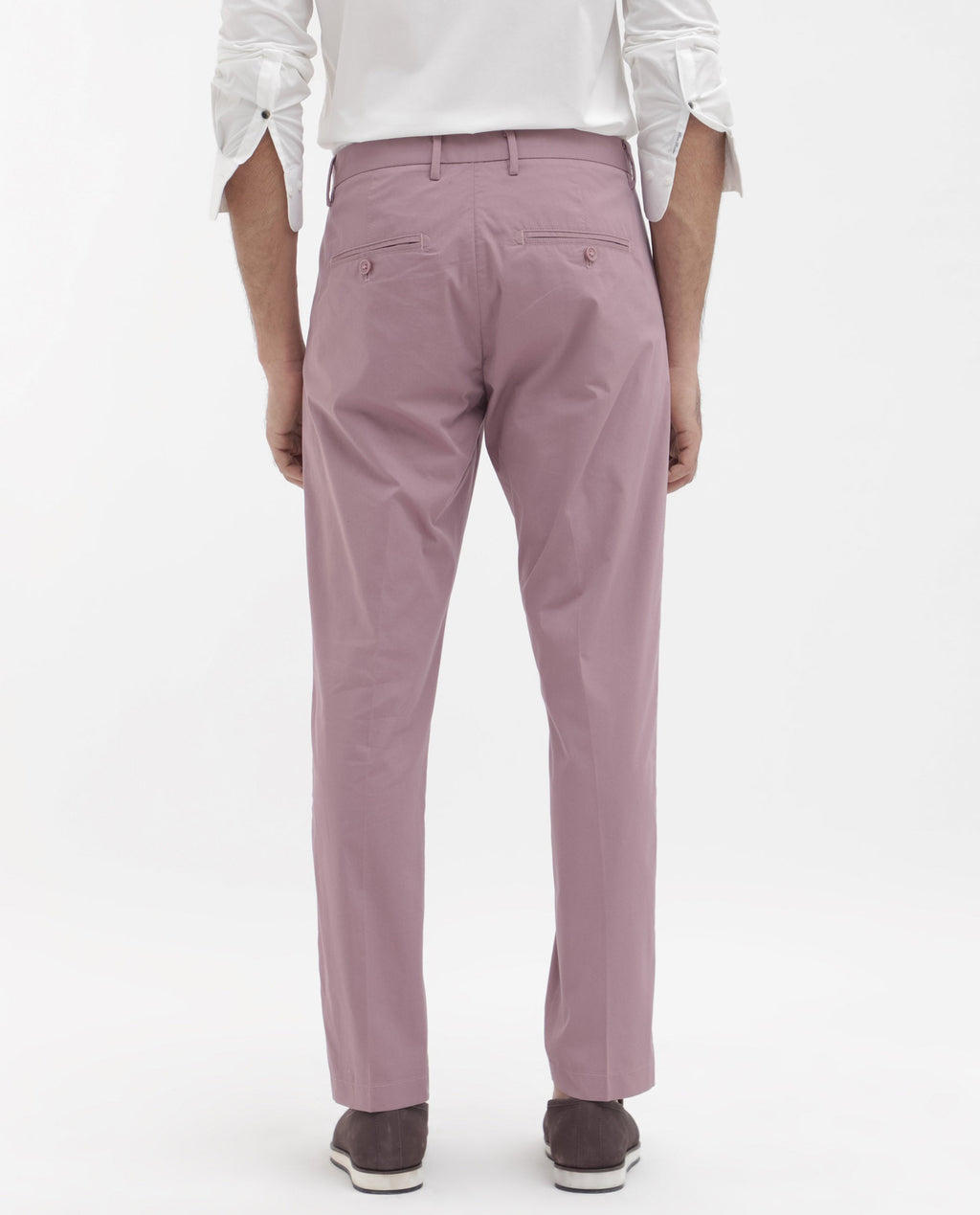 Rare Rabbit Men's Linotel Pastel Pink Cotton Blend Plain Regular Fit Trouser