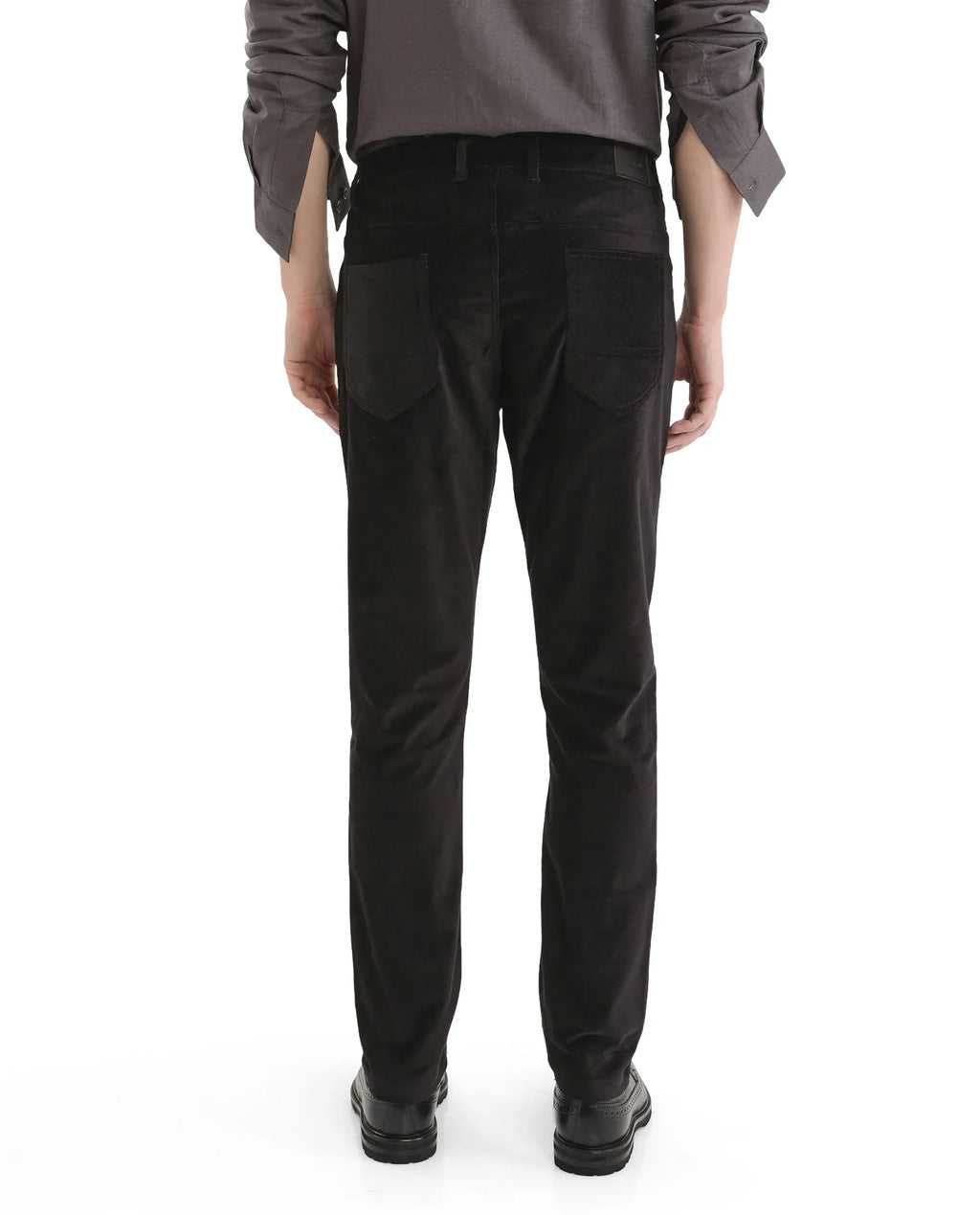 Rare Rabbit Men's Nahor Black Cotton Plain Regular Fit Trouser
