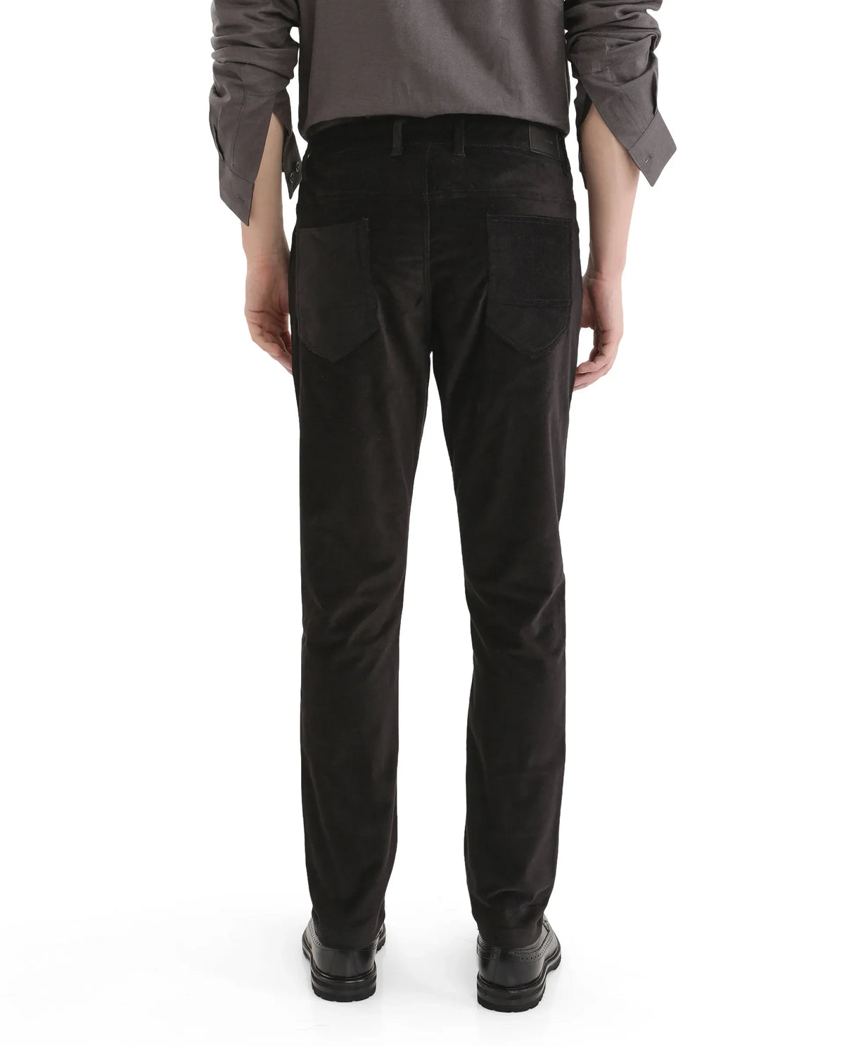 Rare Rabbit Men's Nahor Black Cotton Plain Regular Fit Trouser