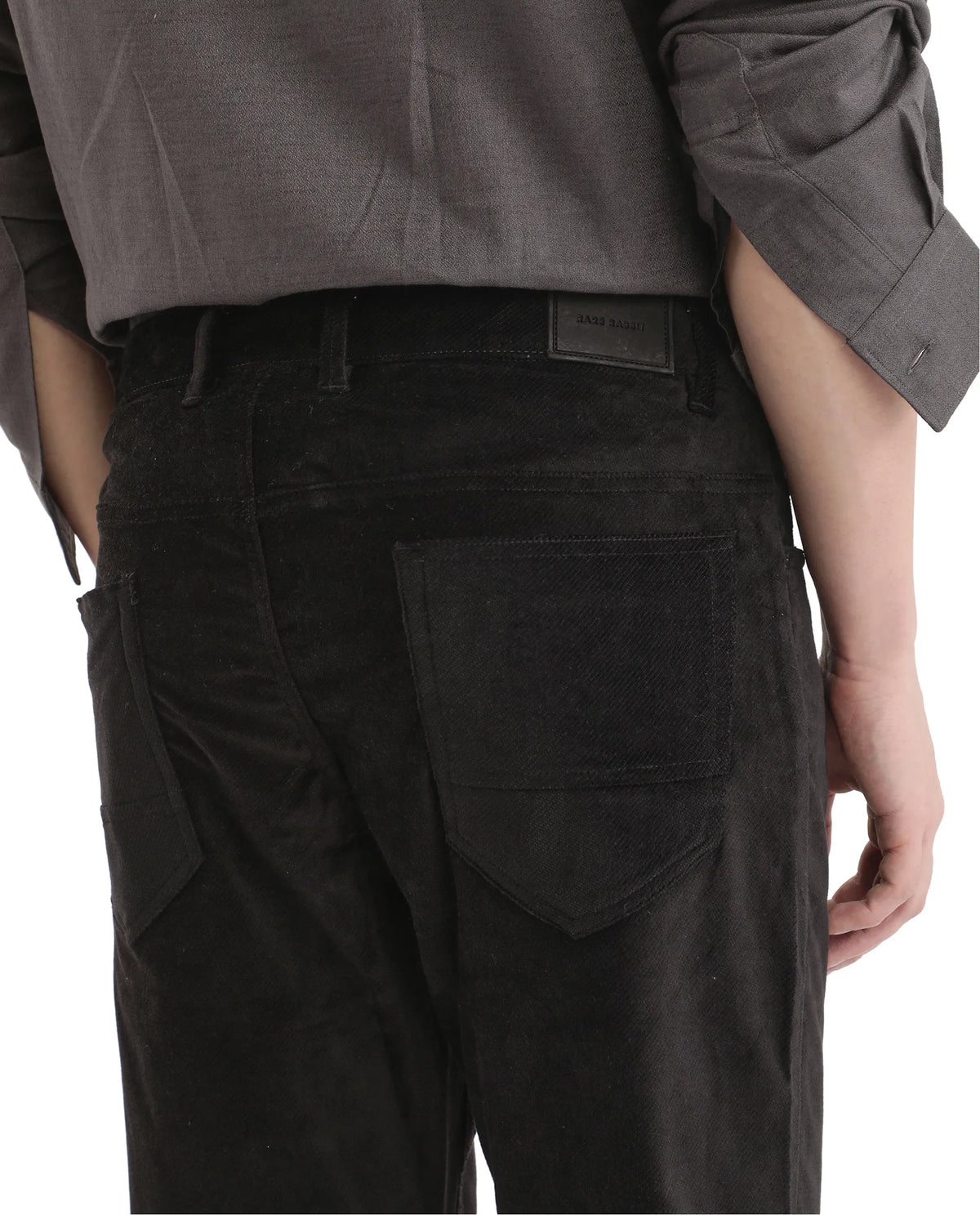 Rare Rabbit Men's Nahor Black Cotton Plain Regular Fit Trouser