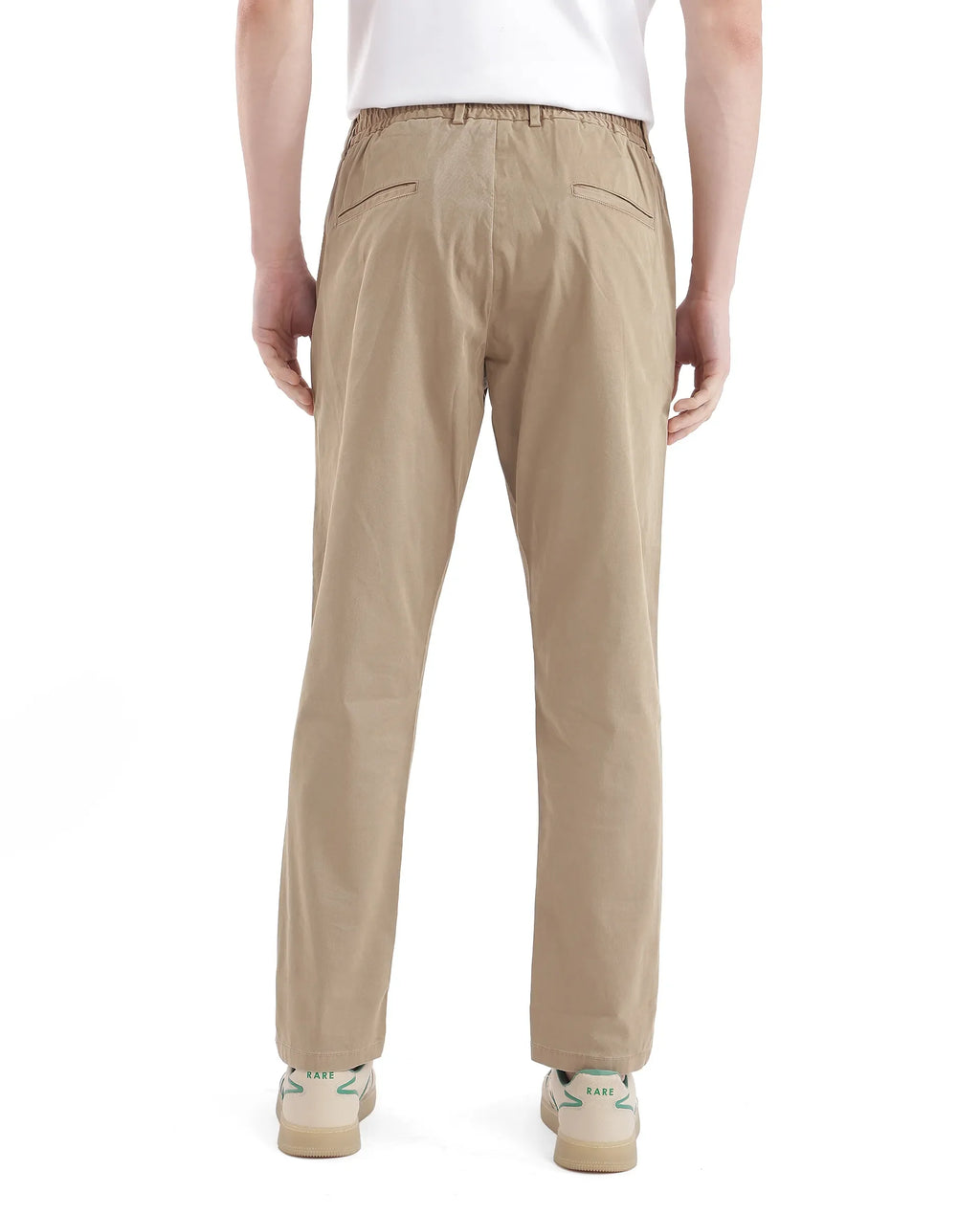 Rare Rabbit Men's Orany Olive Cotton Plain Regular Fit Trouser