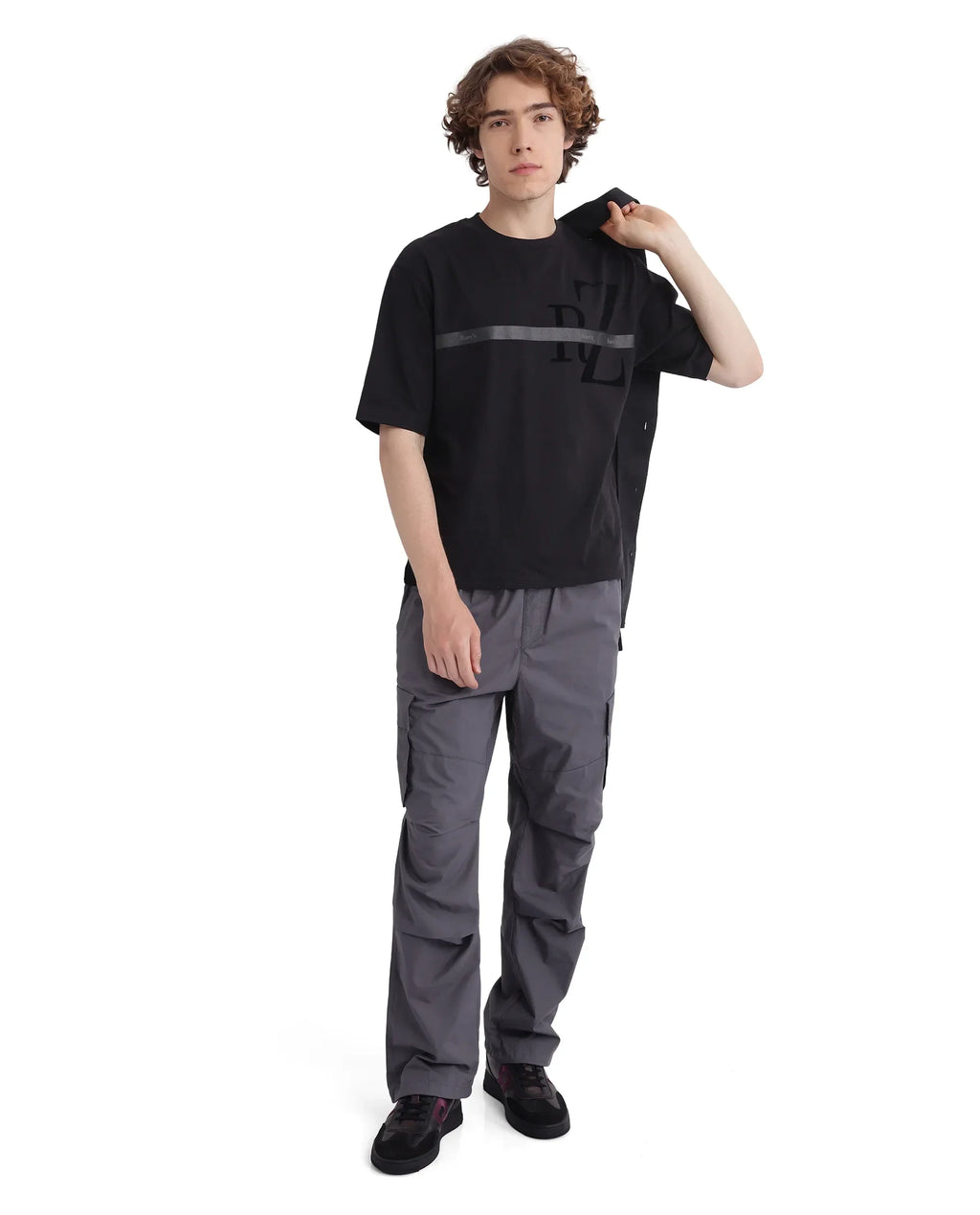 Rare Rabbit Men's Parc Grey Cotton Plain Regular Fit Trouser