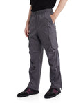 Rare Rabbit Men's Parc Grey Cotton Plain Regular Fit Trouser