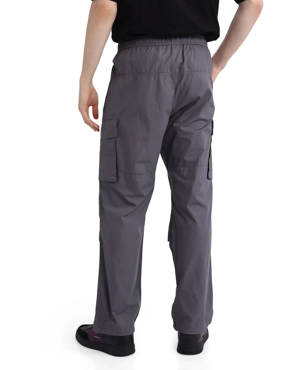Rare Rabbit Men's Parc Grey Cotton Plain Regular Fit Trouser