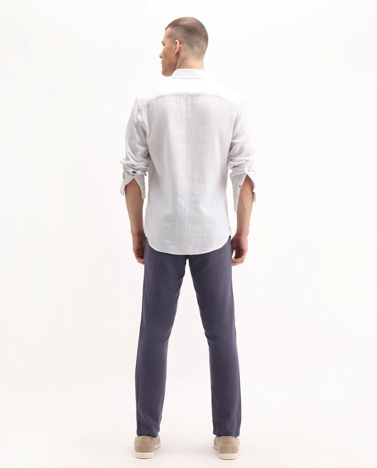 Rare Rabbit Men's Pastor 2 Dusky Purple Cotton Plain Regular Fit Trouser