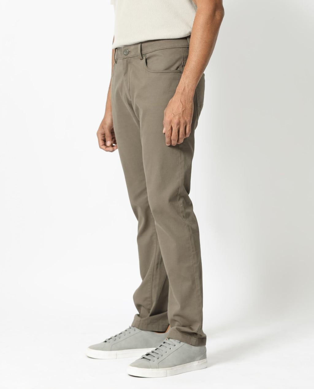 Rare Rabbit Men's Poke-2 Light Olive Cotton Plain Regular Fit Trouser