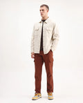 Rare Rabbit Men's Presso-Aw25 Rust Cotton Plain Regular Fit Trouser