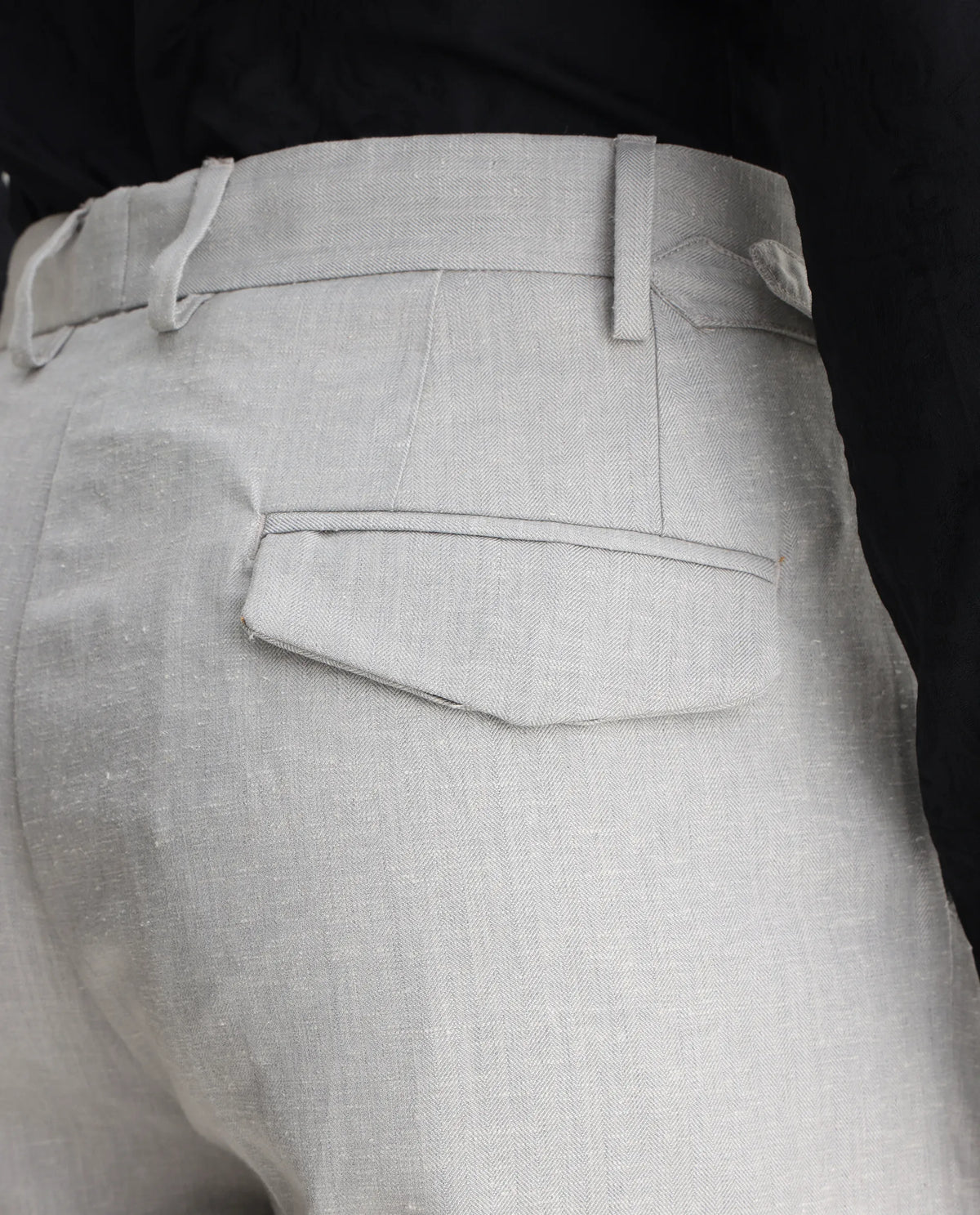 Rare Rabbit Men's Rhesa Grey Linen Blend Plain Relaxed Fit Trouser
