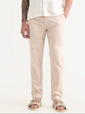 Rare Rabbit Men Hols Light Beige Cotton Blend Fabric Button Closure Plain Trouser