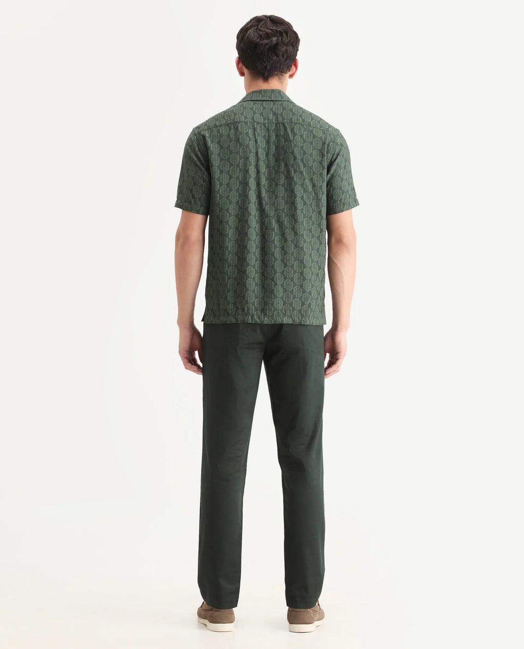 Rare Rabbit Men Hols Dark Olive Cotton Blend Fabric Button Closure Plain Trouser