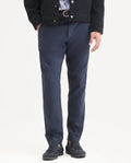 Rare Rabbit Men's Linol-T Navy Linen Blend Fabric Regular Fit Drawstring Plain Trouser