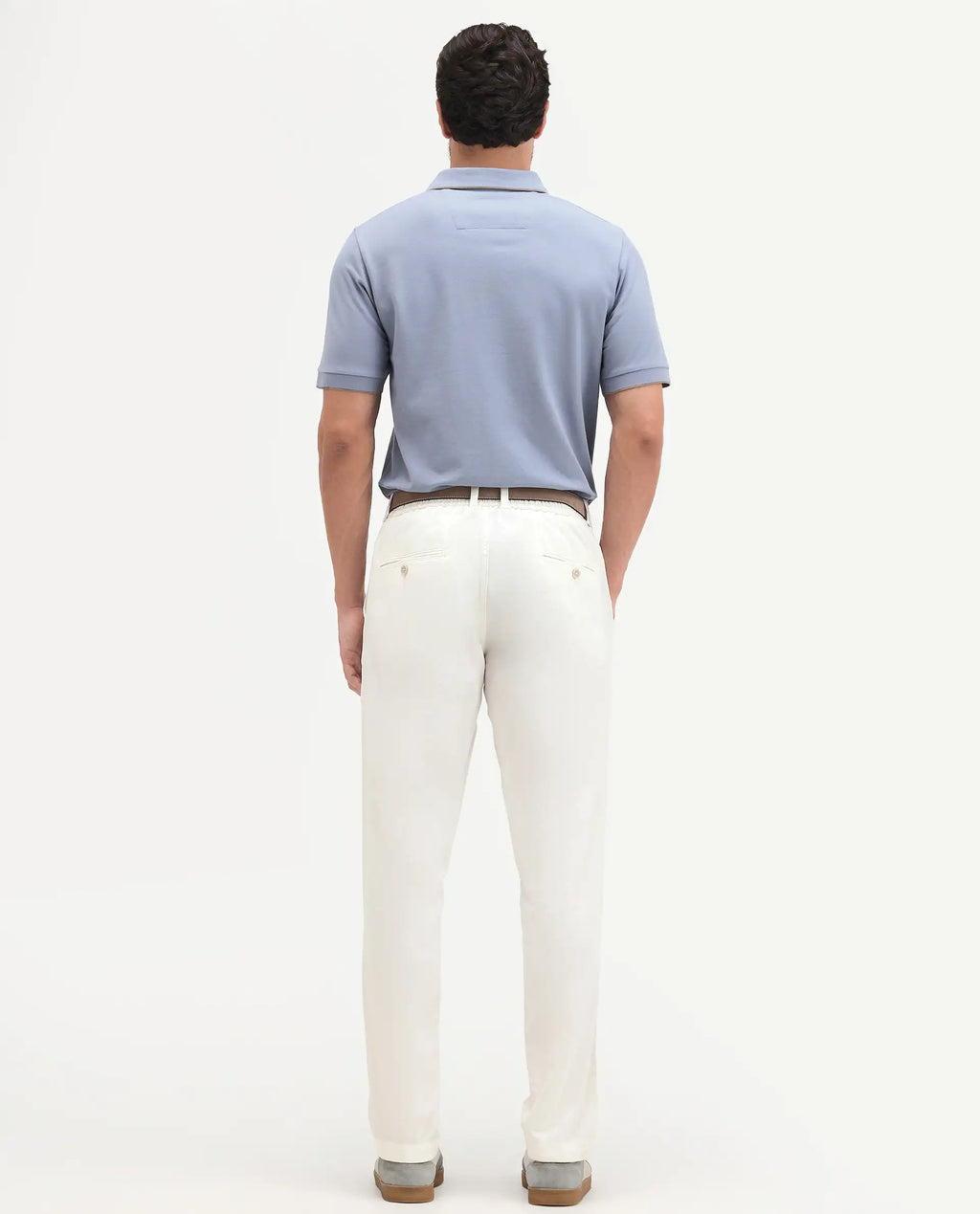 Rare Rabbit Men's Linol-T Off White Lyocell Fabric Regular Fit Drawstring Plain Trouser