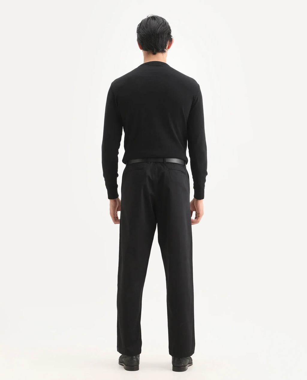 Rare Rabbit Men's Parga Black Cotton Blend Fabric Regular Fit Plain Trouser