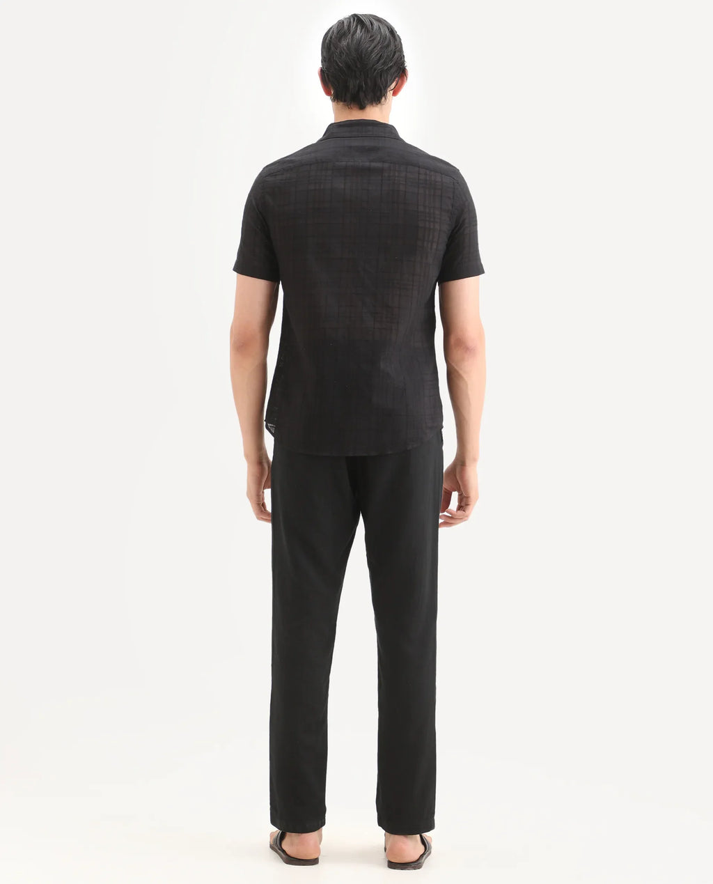 Rare Rabbit Men's Pastor-Ss26 Black Cotton Fabric Regular Fit Drawstring Plain Trouser