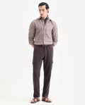 Rare Rabbit Men's Presso-Ss26 Dusky Purple Cotton Fabric Regular Fit Plain Cargo Trouser