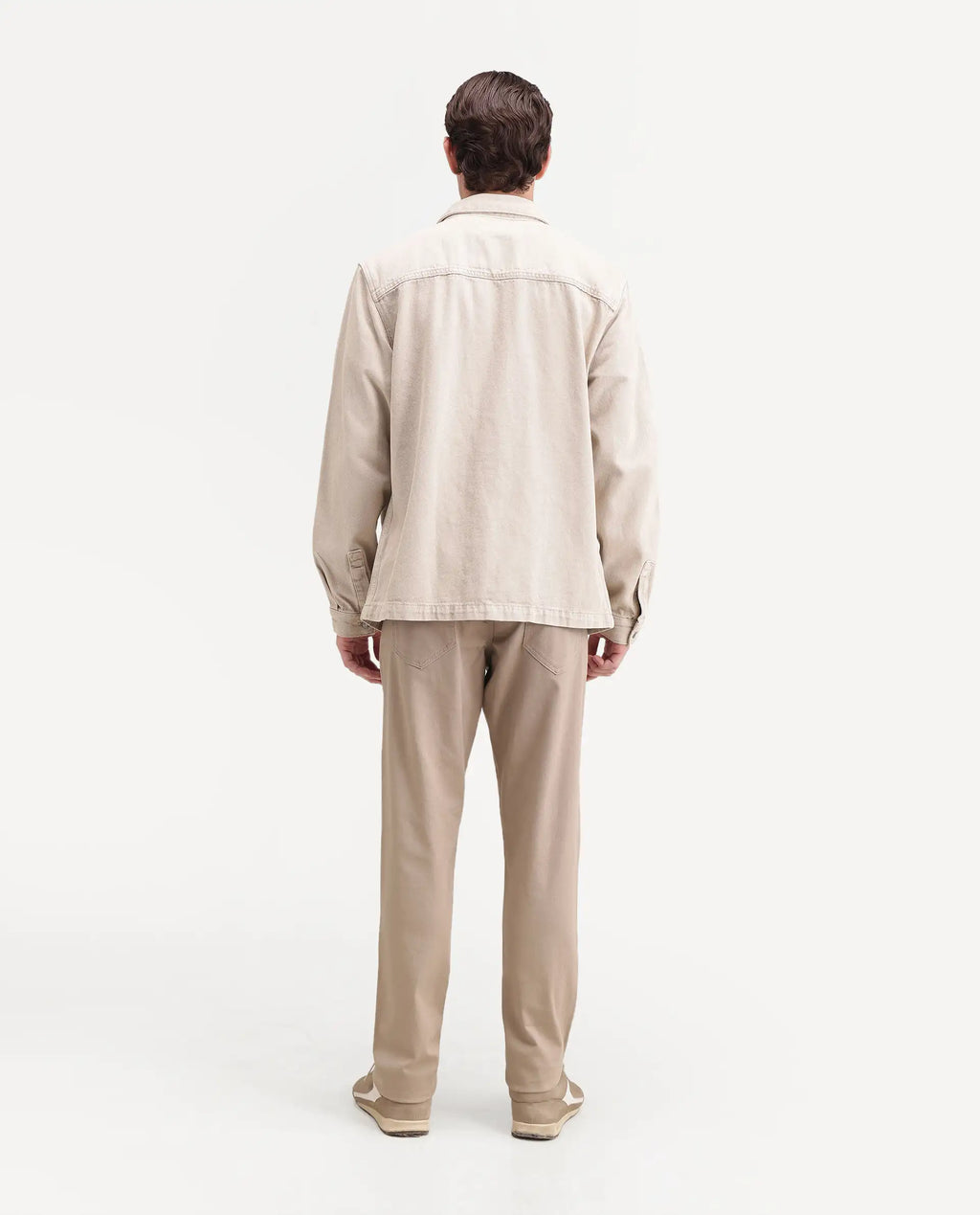 Rare Rabbit Men's Spoke-Ss26 Beige Cotton Blend Fabric Regular Fit Plain Trouser