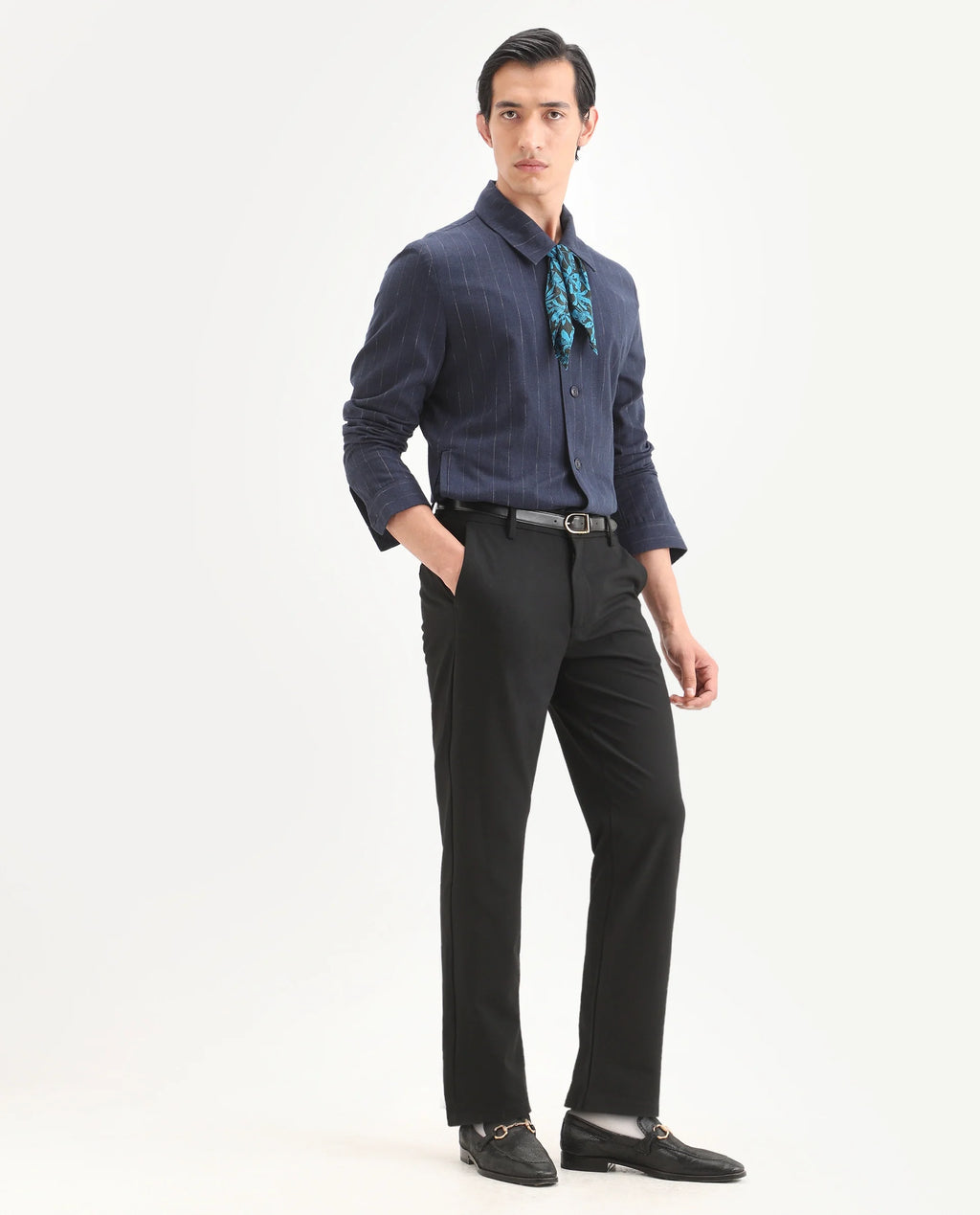 Rare Rabbit Men's Travel-Ss26 Black Polyester Fabric Button And Zip Closure Closure Plain Trouser
