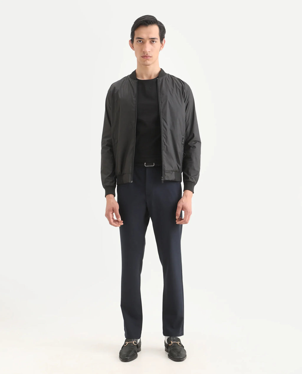 Rare Rabbit Men's Travel-Ss26 Navy Polyester Fabric Button And Zip Closure Closure Plain Trouser