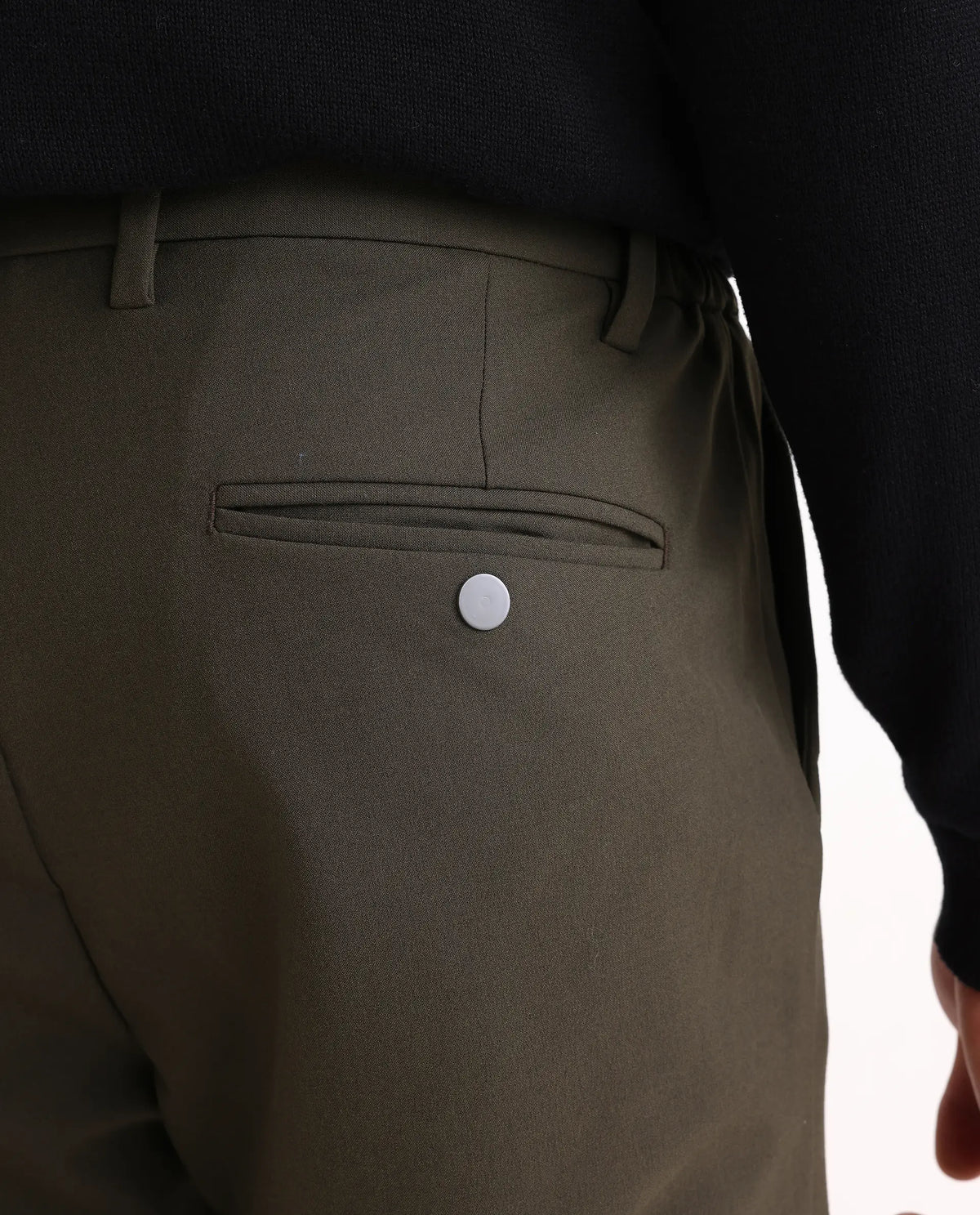 Rare Rabbit Men's Travel-Ss26 Dark Olive Polyester Fabric Button And Zip Closure Closure Plain Trouser
