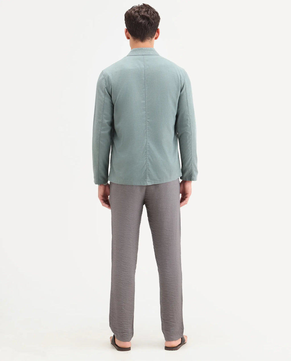 Rare Rabbit Men's Veon-T Dusky Grey Viscose Blend Fabric Regular Fit Plain Trouser