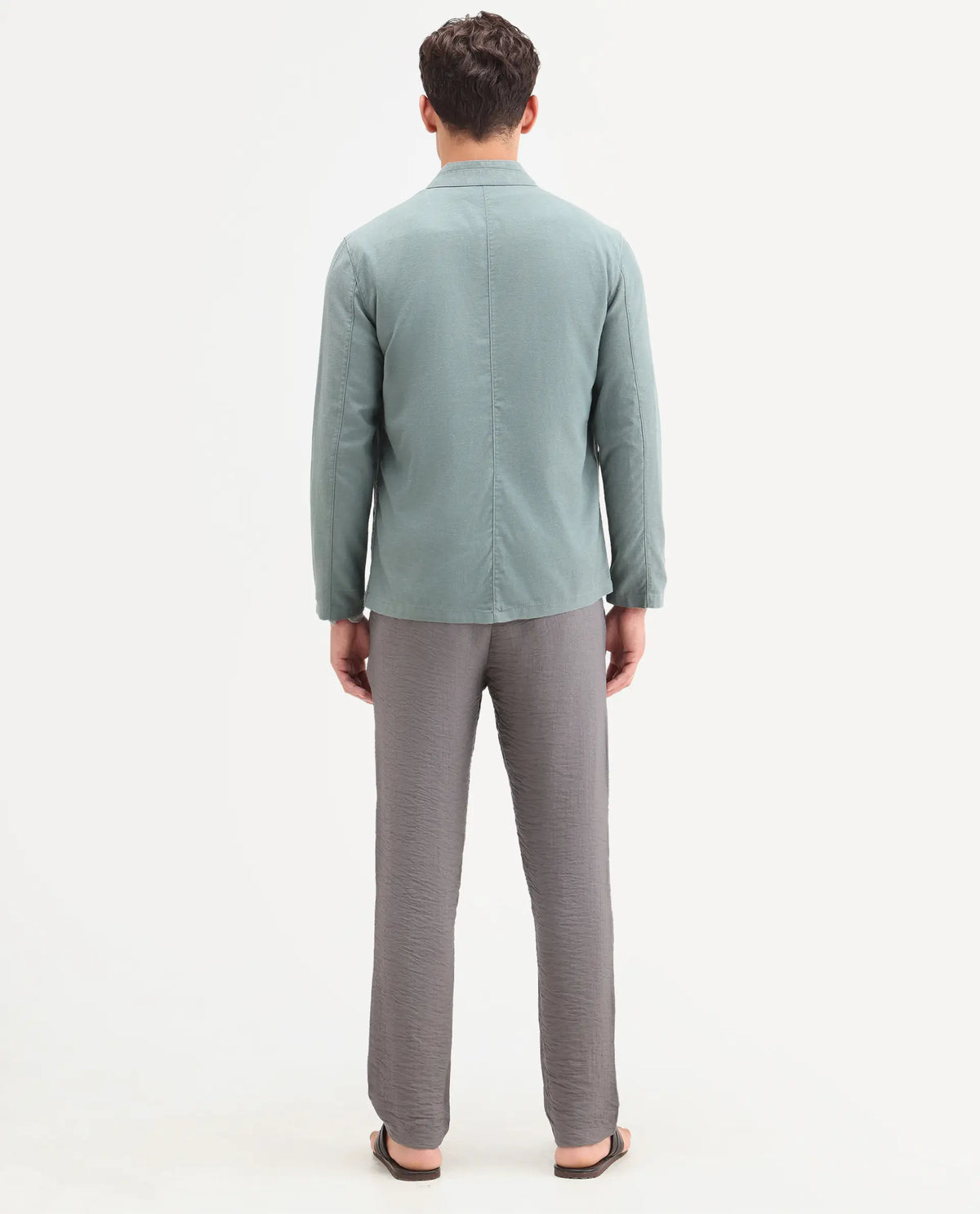 Rare Rabbit Men's Veon-T Dusky Grey Viscose Blend Fabric Regular Fit Plain Trouser