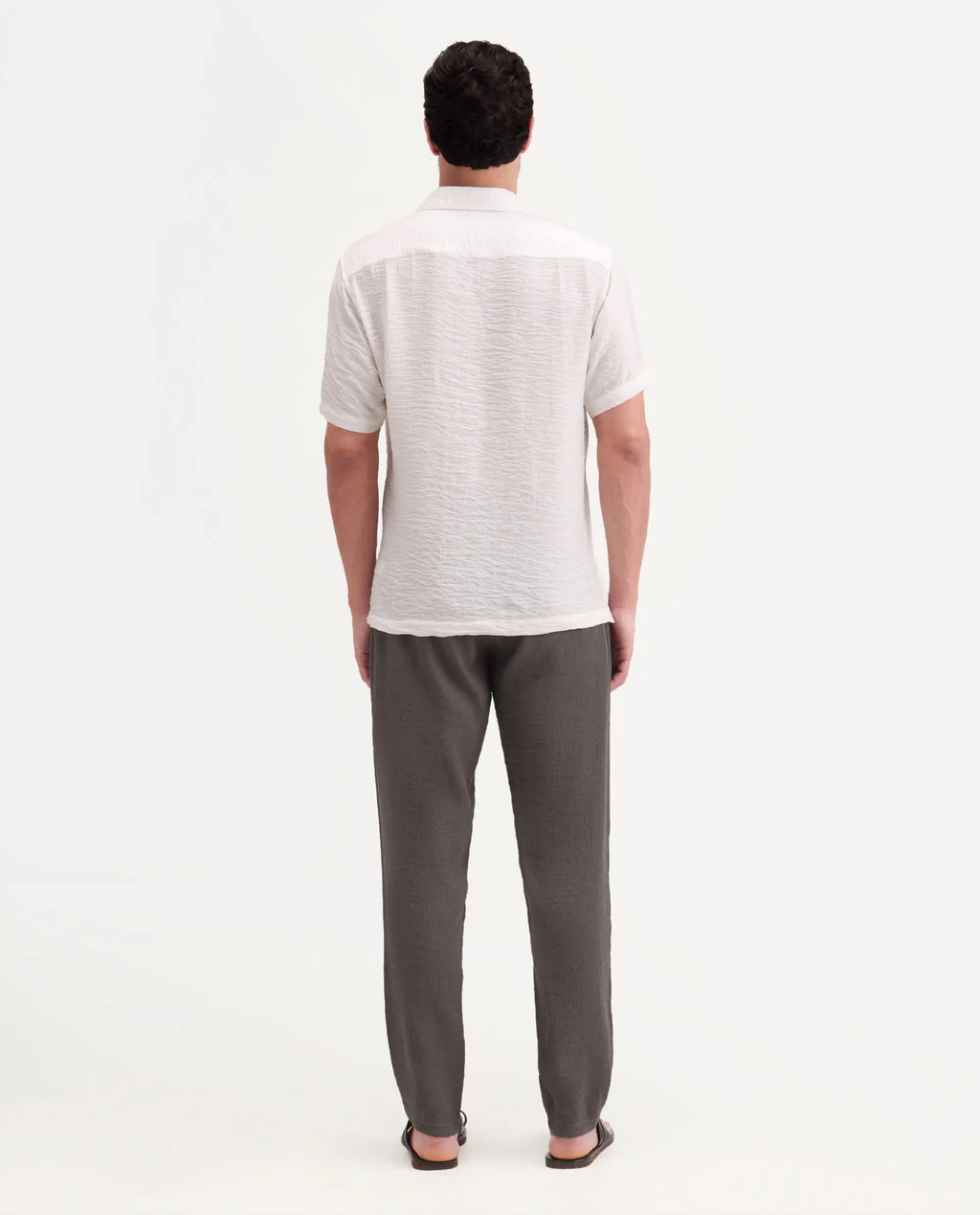 Rare Rabbit Men's Tali-T Dark Grey Viscose Blend Fabric Regular Fit Plain Trouser