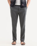 Rare Rabbit Men's Post Grey Cotton Blend Fabric Regular Fit Plain Trouser