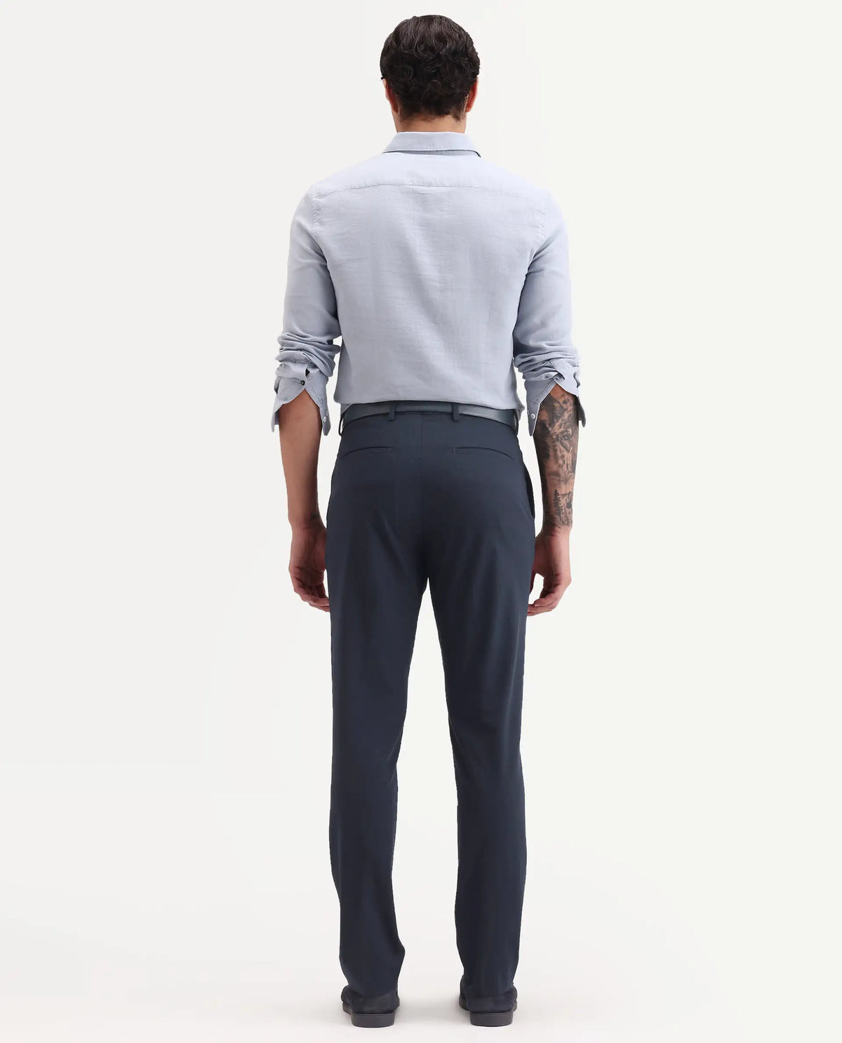 Rare Rabbit Men's Arcade-Ss26 Navy Polyester Blend Fabric Regular Fit Plain Trouser