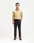 Rare Rabbit Men's Alvs Dark Purple Polyester Fabric Regular Fit Plain Trouser
