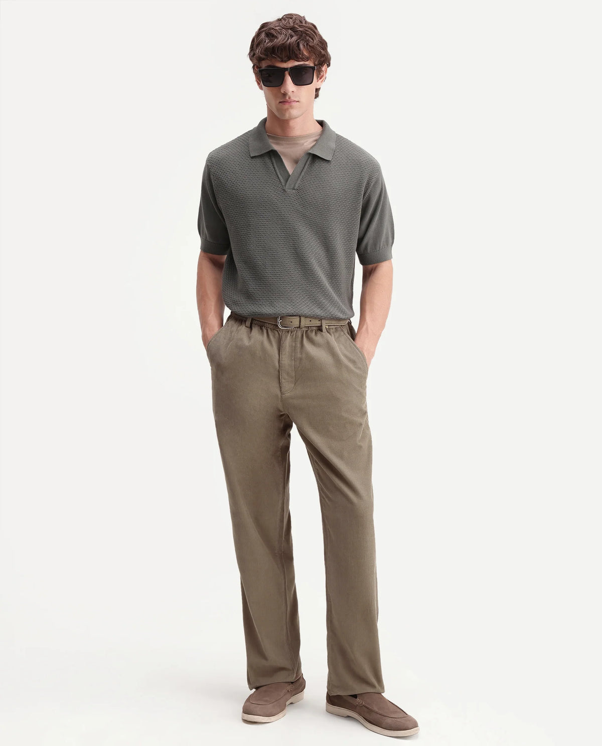 Rare Rabbit Men's Chant-B Dark Beige Cotton Straight Fit Regular Length Trouser